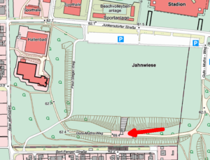 Lageplan Jahndenkmal in Köln-Müngersdorf